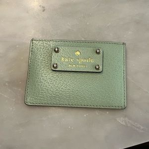 Kate Spade Seafoam Green Leather Card Holder